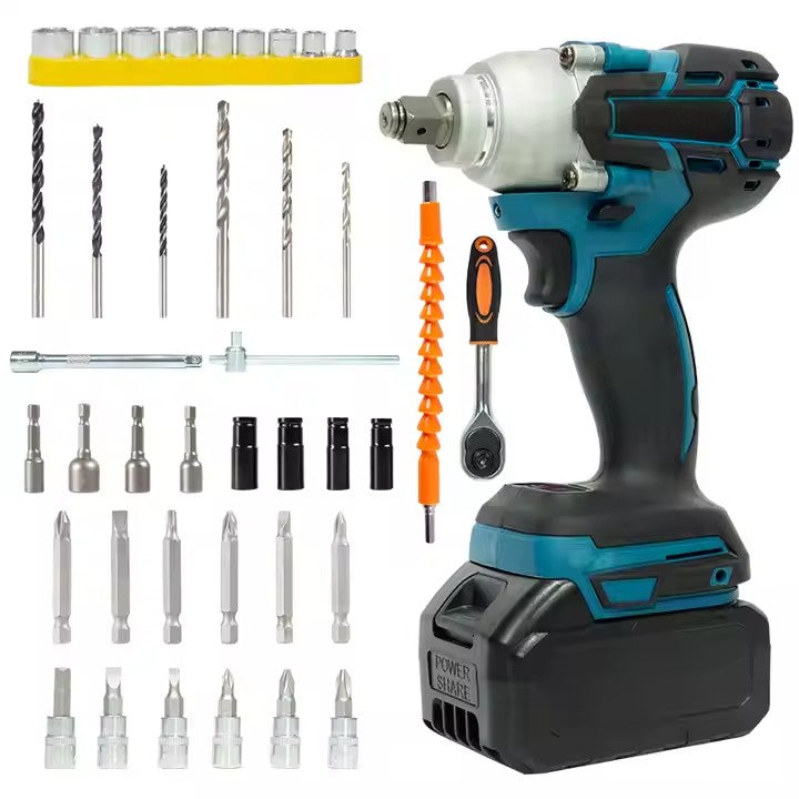 Trusa Mașină de Înșurubat cu Impact, Bormasina, AT PERFORMANCE®, 36V cu 2X Acumulator, 850Nm, 40 Accesorii, Albastru/Negru